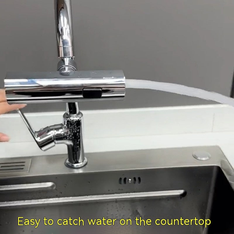 Splash-Proof Rotating Faucet Head — Two Modes, One Click