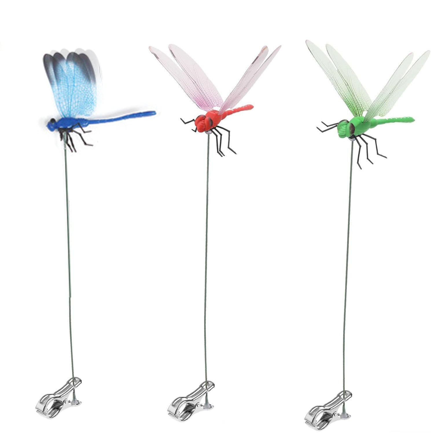 Simulation Dragonfly Grass Garden Decoration Clips