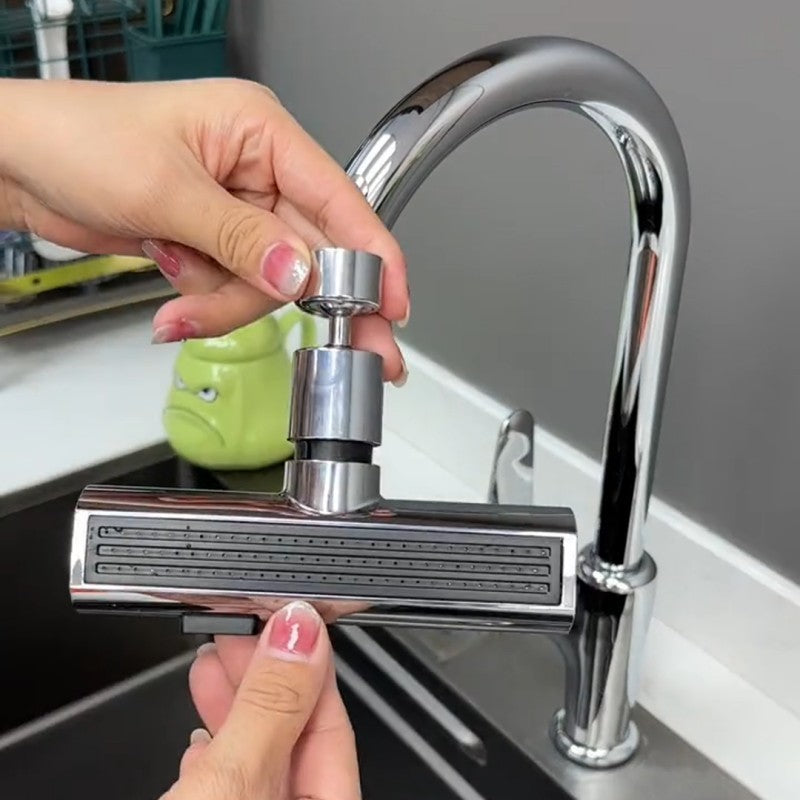Splash-Proof Rotating Faucet Head — Two Modes, One Click