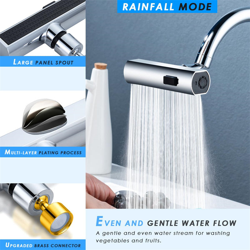 Splash-Proof Rotating Faucet Head — Two Modes, One Click