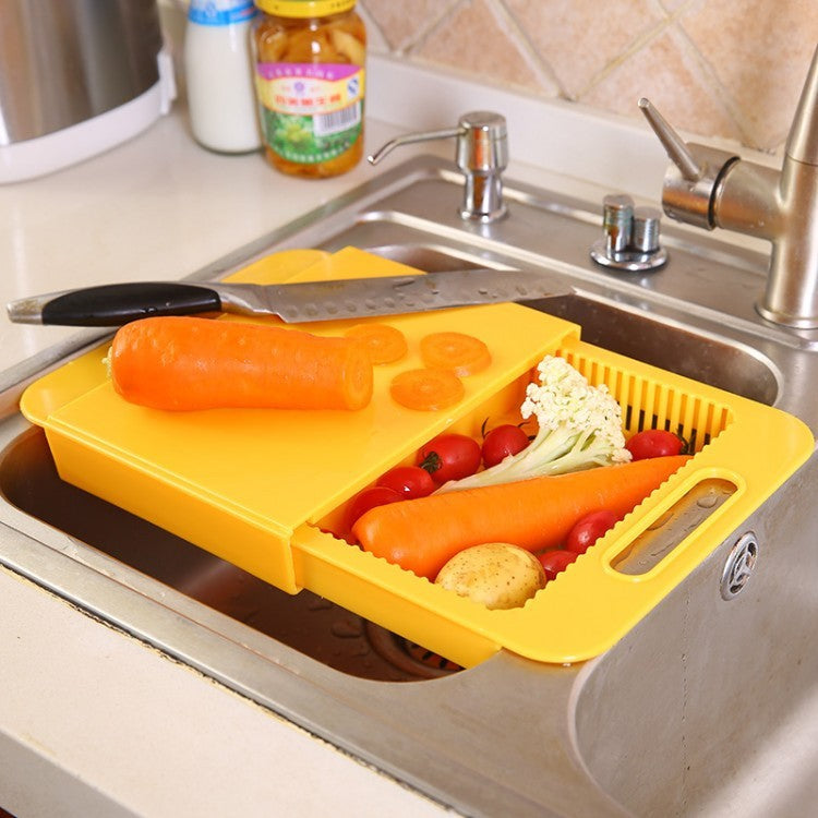 2-in-1 Cutting Board and Sink Strainer Basket
